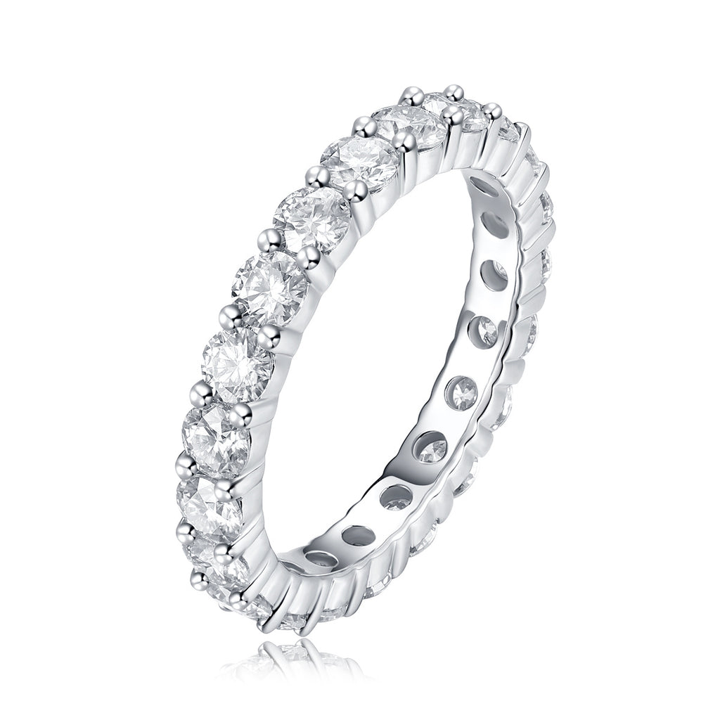 Wedding Ring Set With Top-quality Moissan S925 Silver And Platinum-plated Diamond