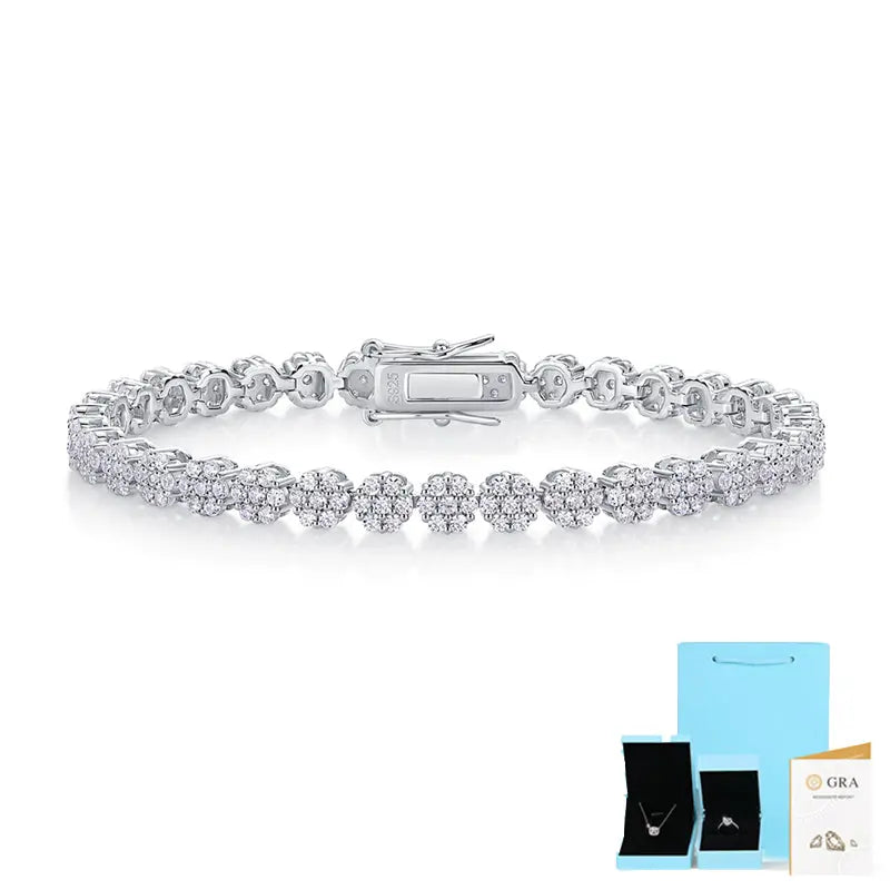 Moissanite, This Luxurious And Fashionable Light Luxury Trend Jewelry Silver Bracelet Is Made Of S925 Silver Electroplated With Platinum NP Collection
