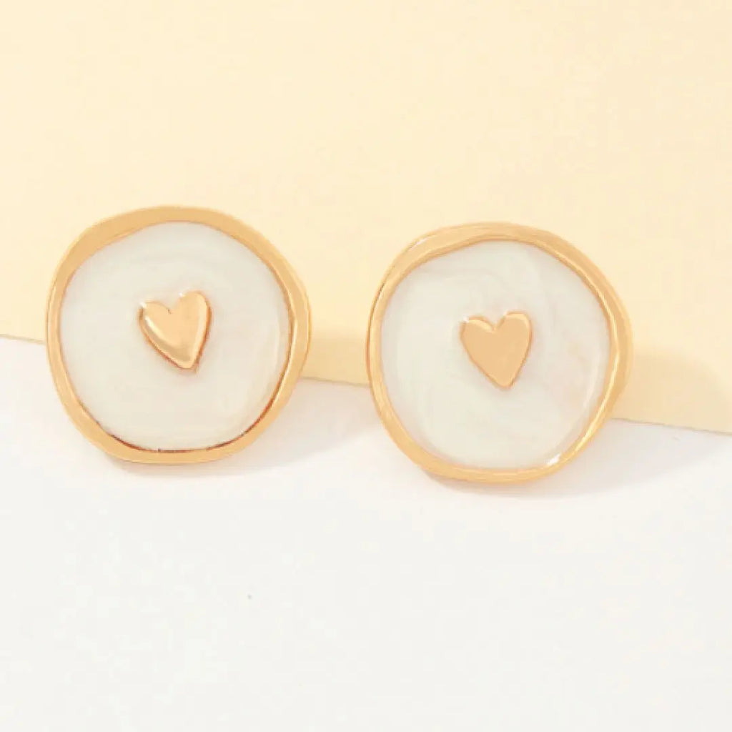 Celestial Heart Earrings White NP Colletion