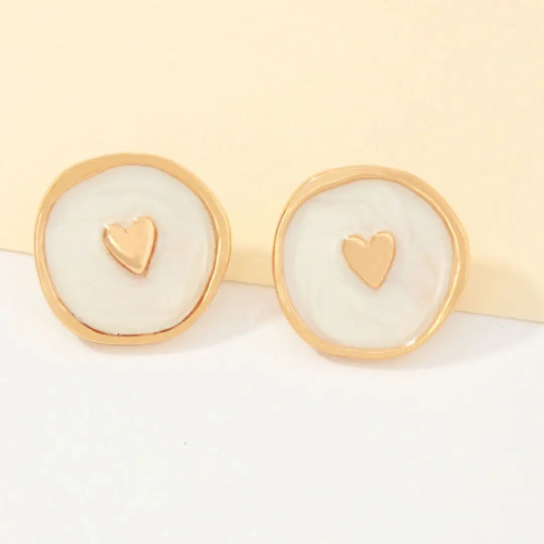 Celestial Heart Earrings White NP Colletion