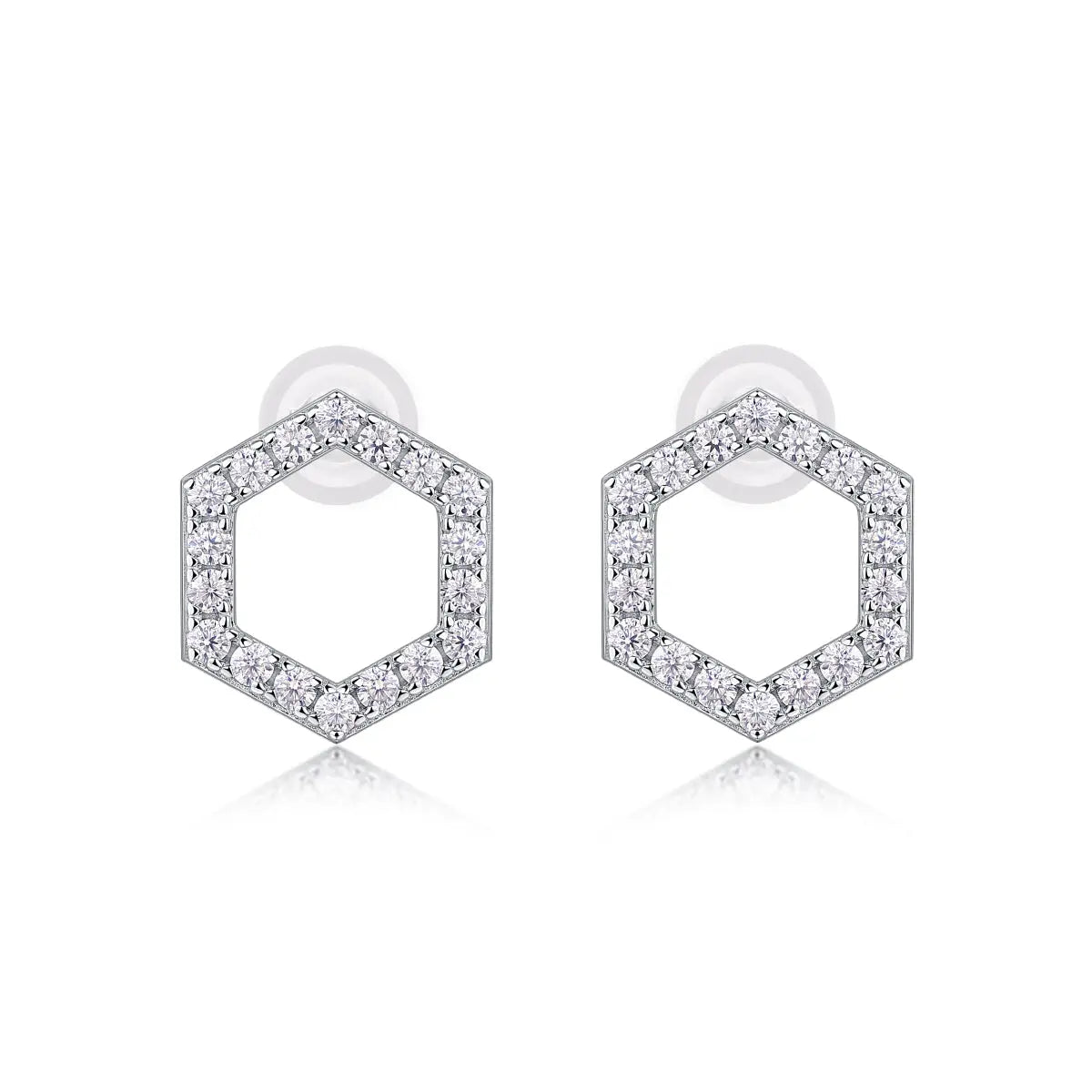 Empowering the Future - Moissanite S925 Sterling Silver and Platinum-Plated Stud Earrings 