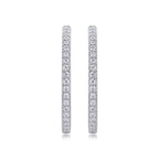 Ribbon - Square Moissanite S925 Sterling Silver Earrings With Platinum-plated Stud