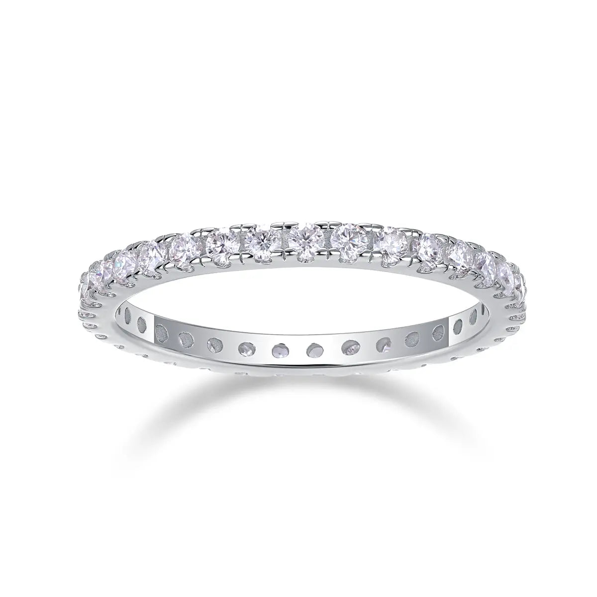 Luxury Fashion Row Diamond Ring Moissanite Silver Ring 