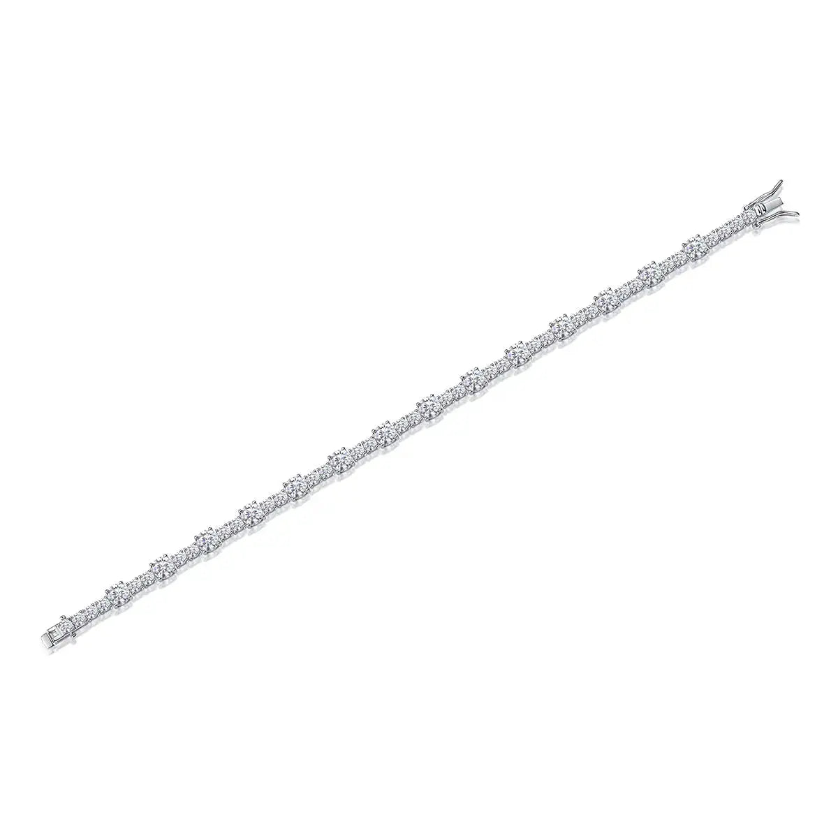 Set With Top-quality Moissanite, This Luxurious And Fashionable Light Luxury Trend Jewelry Silver Bracelet Is Made Of S925 Silver Electroplated With Platinum NP Collection