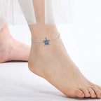 Sterling Silver Abalone Sea Turtle Adjustable Ankle Jewelry NP Collection