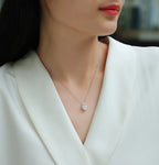 Ripple Phantom - A Fashionable And Light Luxury Jewelry Pendant Necklace Set With Top-quality Moissanite, S925 Silver Plated Platinum NP Collection