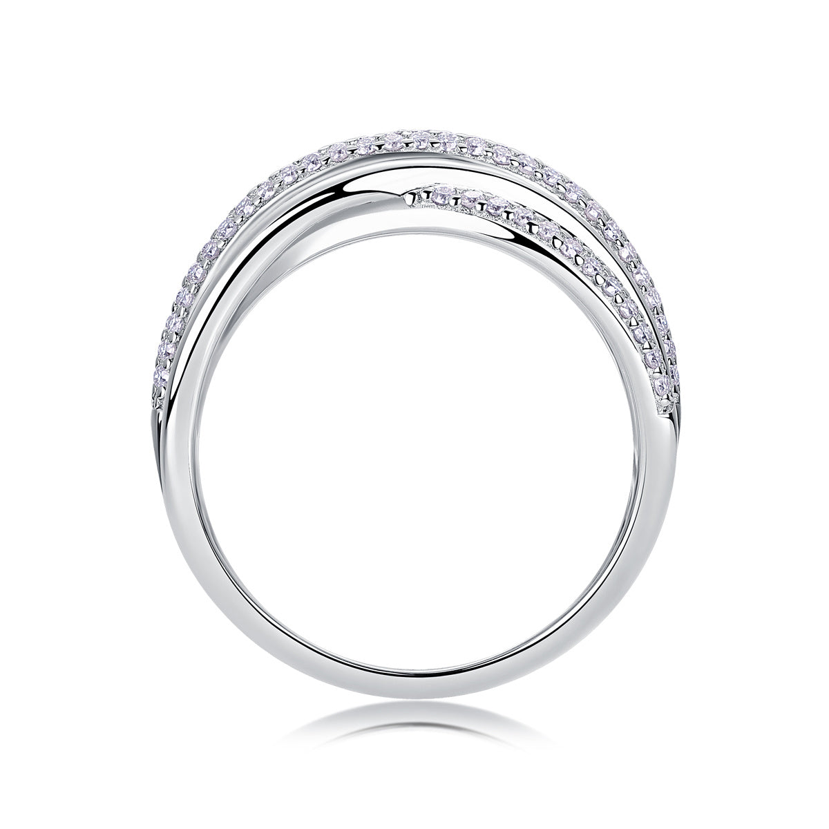 Brilliant Interweaving - Moissanite S925 Sterling Silver And Platinum-plated Diamond