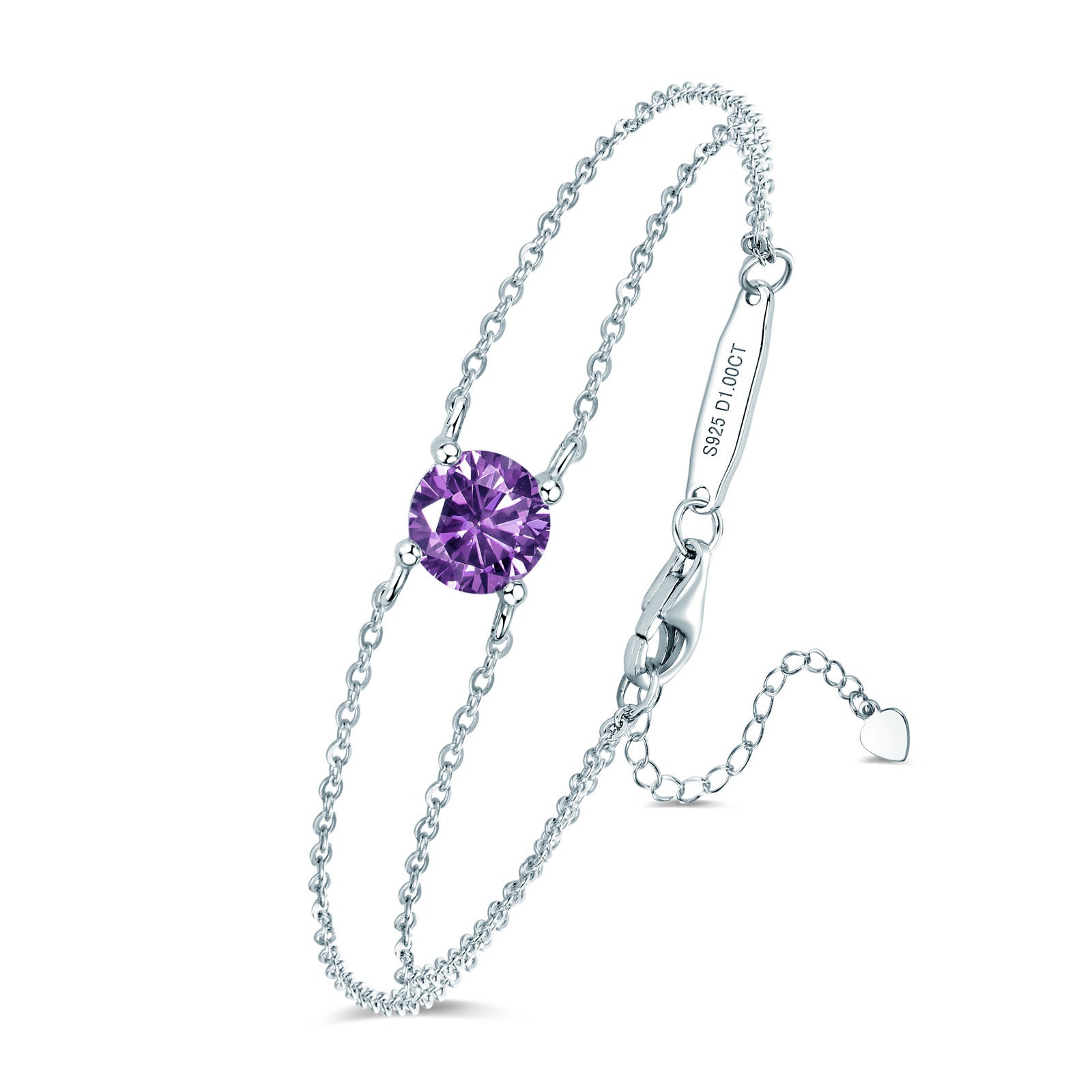 Four-claw Moissanite Bracelet All-match Silver Hand Jewelry