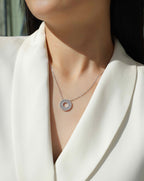1Reciprocating - A Fashionable And Luxurious Diamond Jewelry Pendant Set With Moissanite S925 Sterling Silver NP Collection