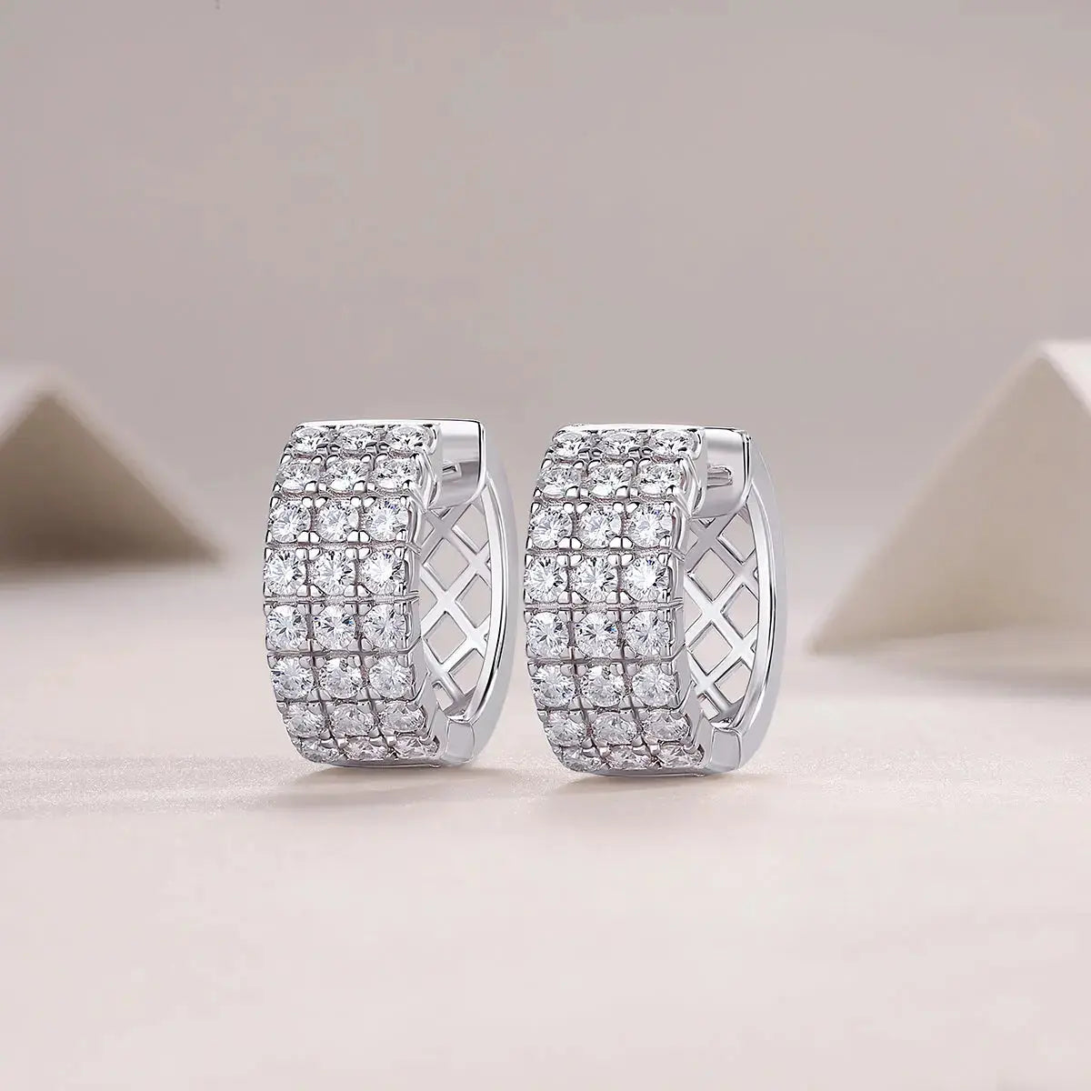 Moissanite Luxury And Fashionable Light Luxury Jewelry Silver Stud Earrings S925 Silver Plated Platinum NP Collection