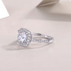 Gorgeous Square Diamond - Moissan S925 Sterling Silver And Platinum-plated Diamond Ring