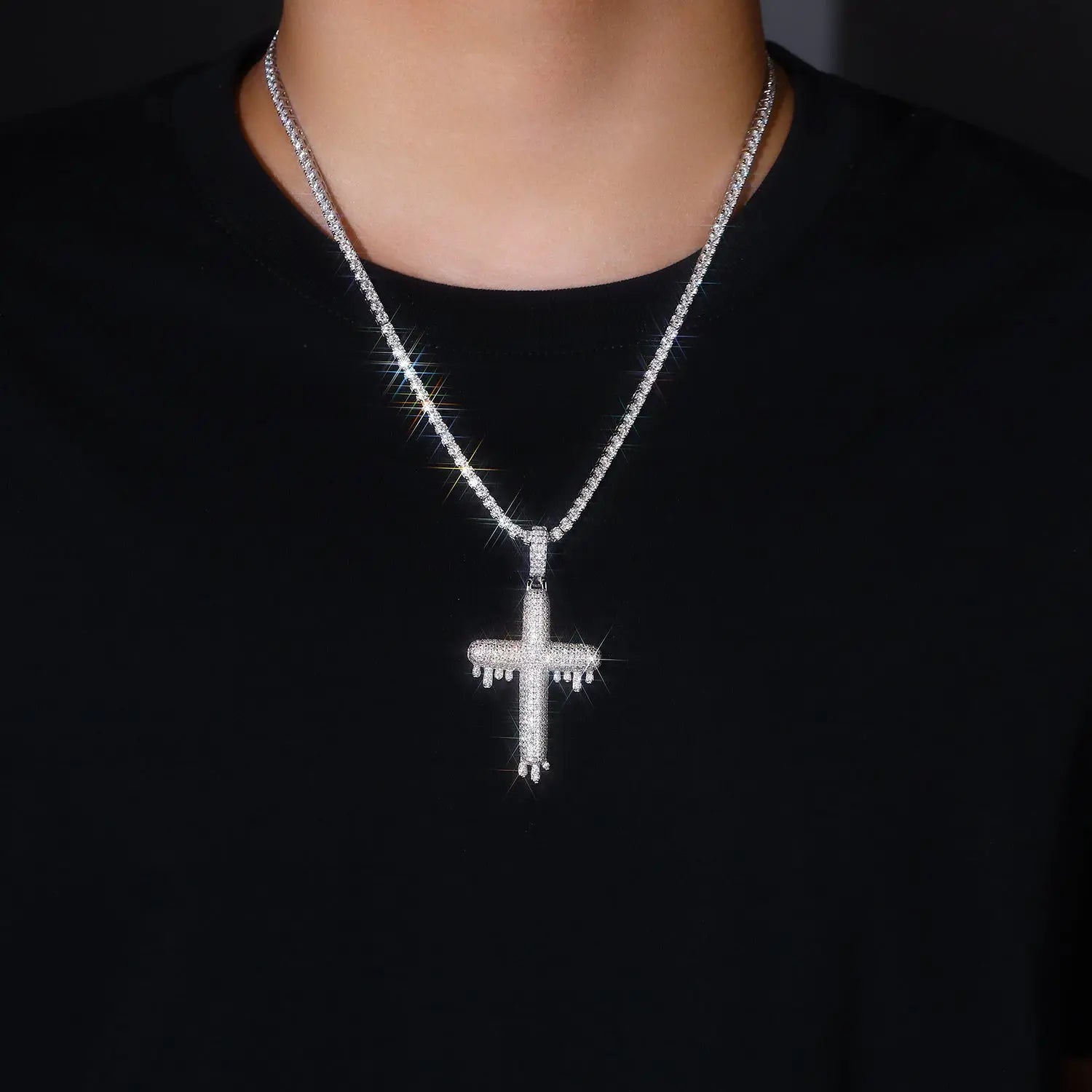 Moissanite, This Luxurious And Fashionable Light Luxury Trend Jewelry Necklace Pendant Is Made Of S925 Silver Electroplated With Platinum NP Collection