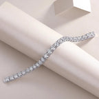 Large Gravitational Pull - A Fashionable And Light Luxury Jewelry Silver Bracelet Set With Top-quality Moissanite, S925 Silver-plated Platinum NP Collection