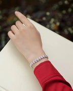 Canon - A Fashionable And Light Luxury Jewelry Silver Bracelet And Bracelet Set With Top-quality Moissanite, S925 Silver-plated Platinum NP Collection