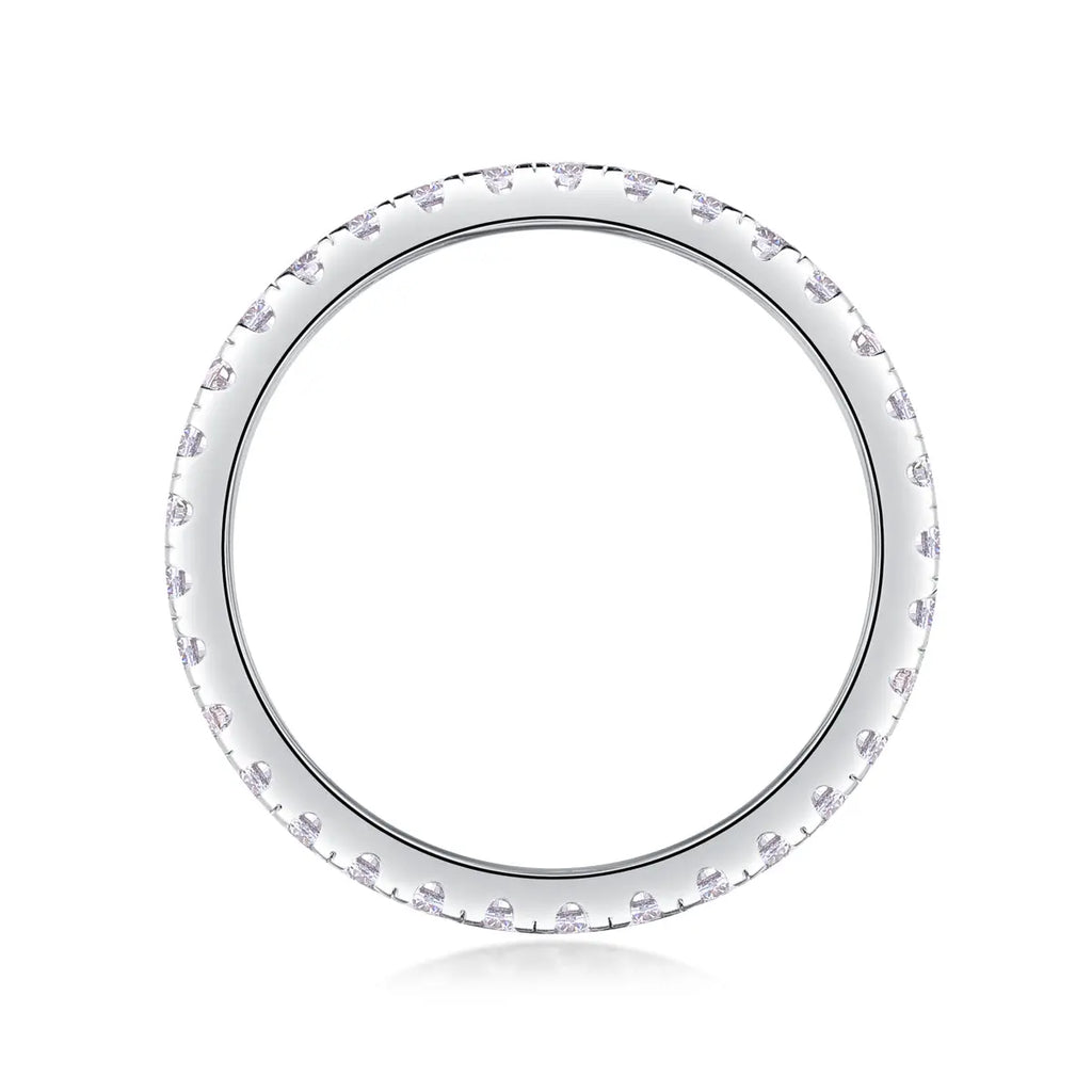 Luxury Fashion Row Diamond Ring Moissanite Silver Ring 