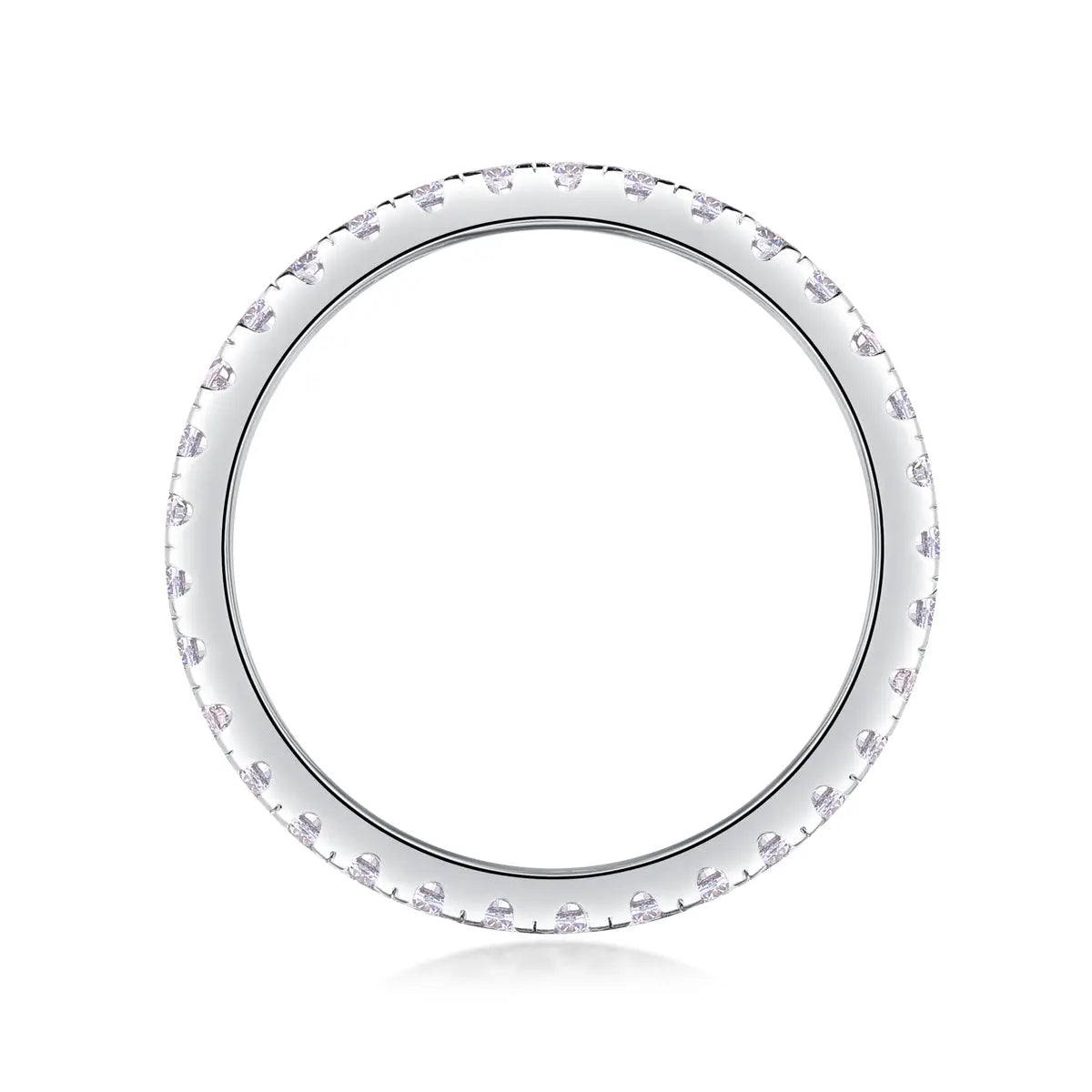 Luxury Fashion Row Diamond Ring Moissanite Silver Ring 