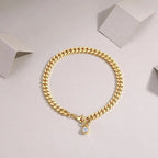 Set With Top-quality Moissanite, This Luxurious And Fashionable Light Luxury Trend Jewelry Silver Bracelet Is S925 Silver-plated With Gold NP Collection