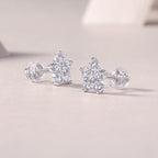 Paris Flower - Moissanite S925 Sterling Silver And Platinum-plated Stud Earrings