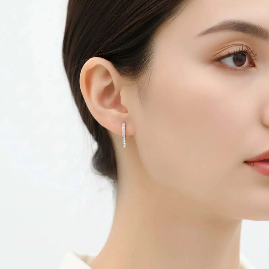 Mini Moissanite Stud Earrings – S925 Sterling Silver Platinum-Plated