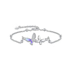 S925 Sterling Silver Forest-Style Flower and Butterfly Bracelet NP Collection