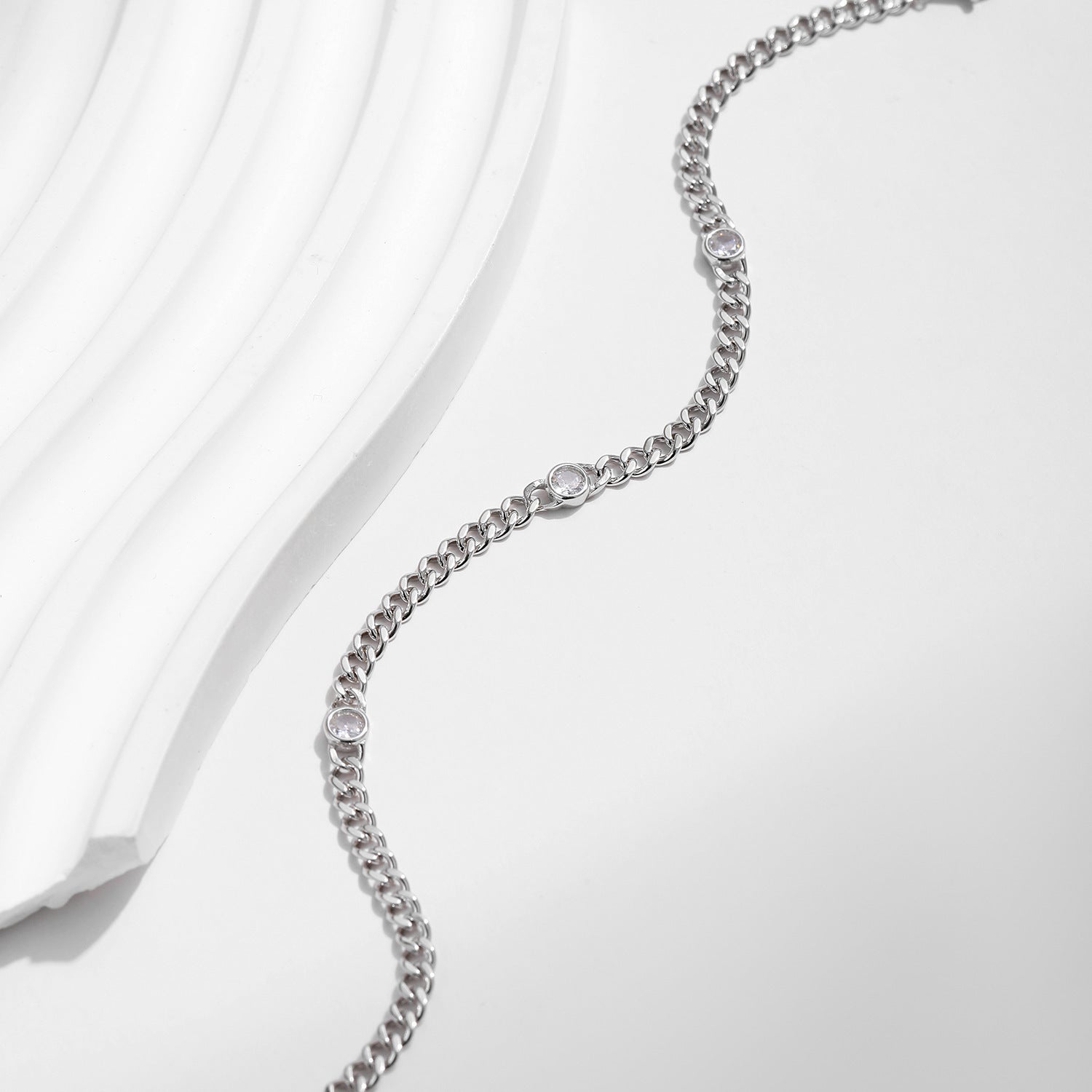 S925 Sterling Silver Japanese Style Shining Diamond Bracelet