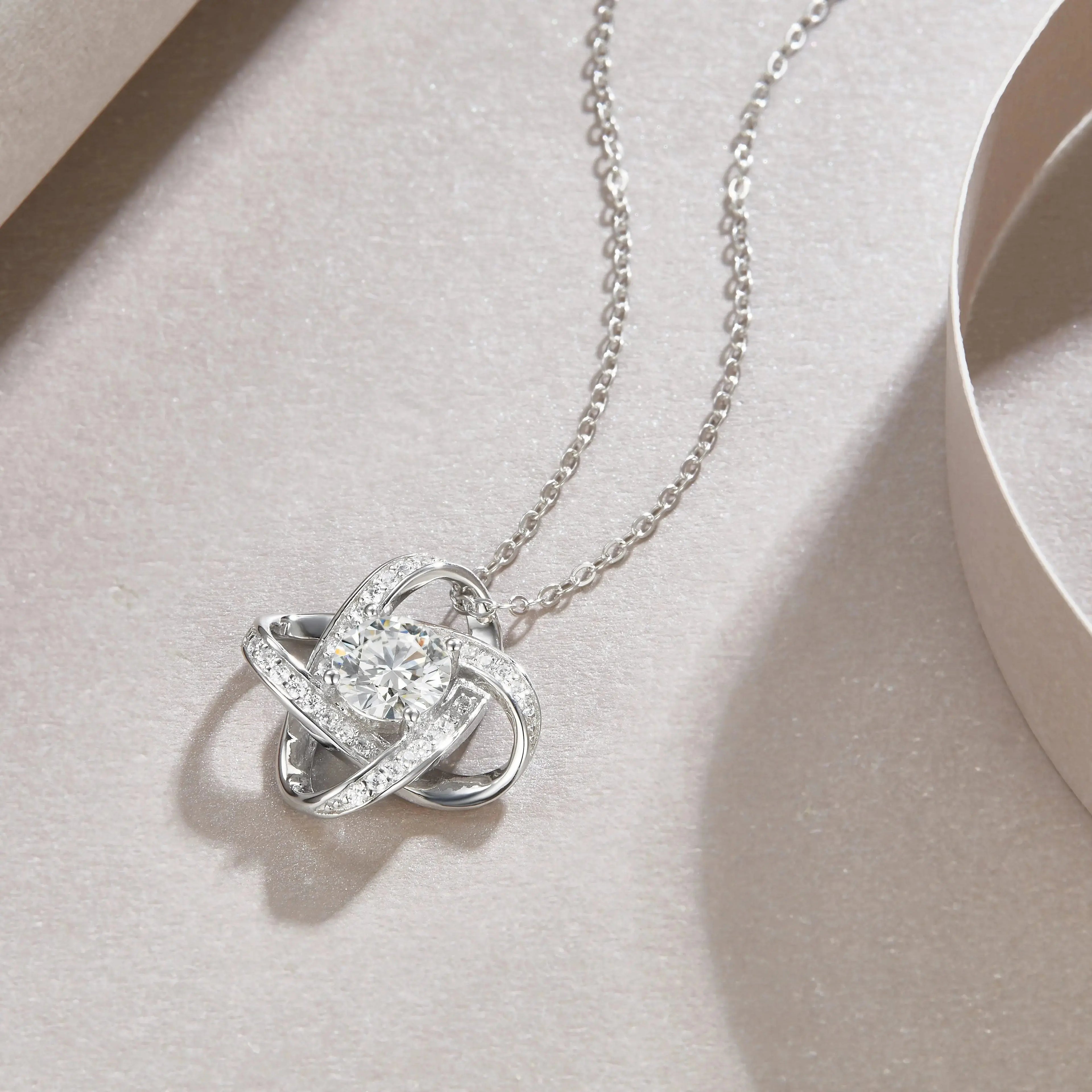 Cycle - Set With Top-quality Moissanite, Fashionable And Light Luxury Jewelry, Silver Pendant Necklace S925, Silver-plated Platinum NP Collection