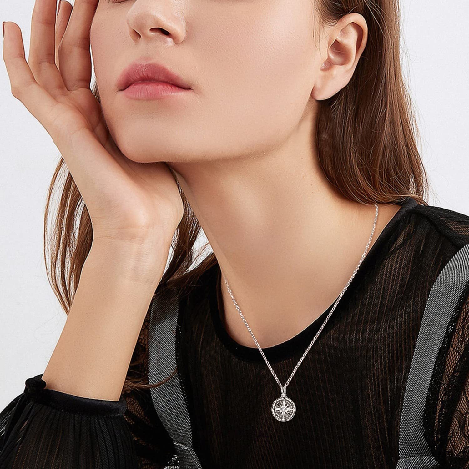 Urn Necklaces Compass 925 Sterling Sliver Keepsake Urns Pendant