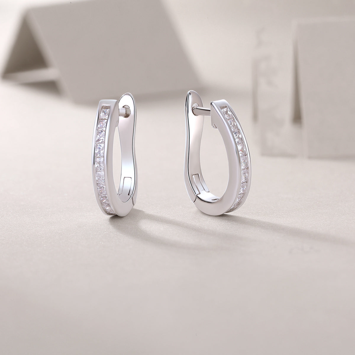 Touch Tenderness - Moissanite S925 Sterling Silver And Platinum-plated Stud Earrings