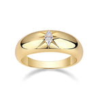 1Eight-Prong Radiance Ring with Moissanite S925 Sterling Silver and Gold-Plated Diamond