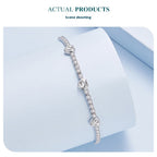 S925 Loving Heart In Sterling Silver Shining Zircon Bracelet