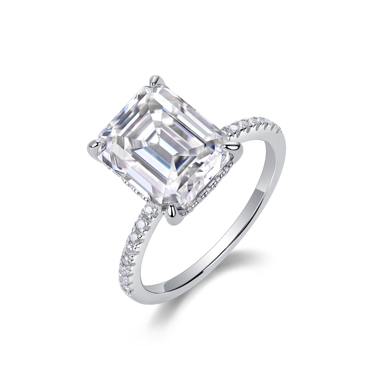 Iridescence City - Moissanite S925 Sterling Silver And Platinum Diamond Ring