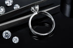 1-carat Luxury And Fashionable Light Luxury Jewelry Silver Ring Set With Top-quality Moissanite, S925 Silver Plated Platinum NP Collection