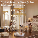 Necklace Holder 360° Rotating 3-Tier Jewelry Stand Display