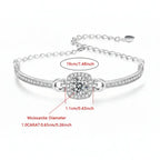1 Carat Moissanite Square Bag Bracelet 925 Sterling