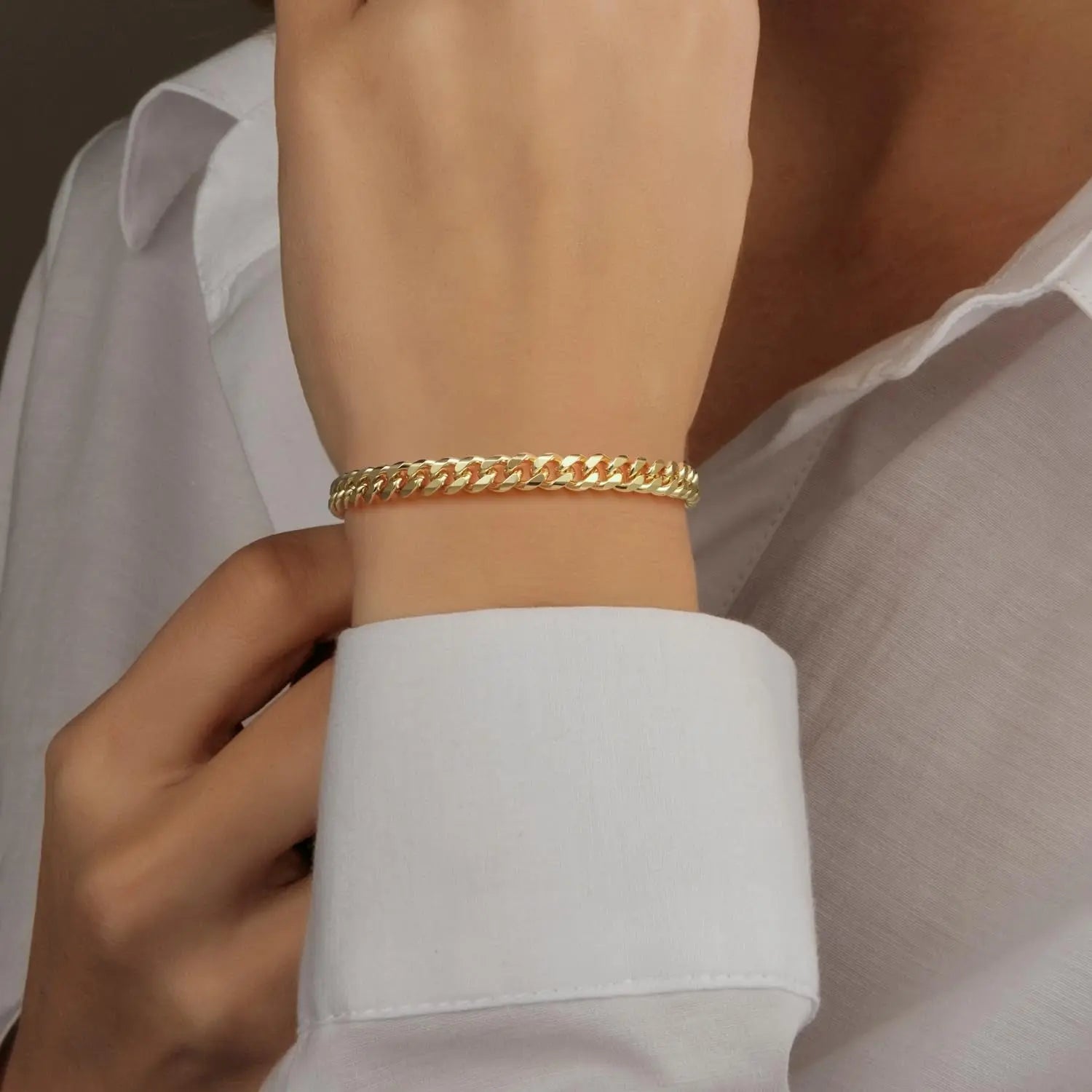 14K Gold Bracelet 6Mm Cuban Link Bracelet 