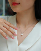 Ripple Phantom - A Fashionable And Light Luxury Jewelry Pendant Necklace Set With Top-quality Moissanite, S925 Silver Plated Platinum NP Collection