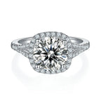 A 3-carat Luxury And Fashionable Light Luxury Jewelry Silver Ring With Top-quality Moissanite, S925 Silver Plated With Platinum NP Collection