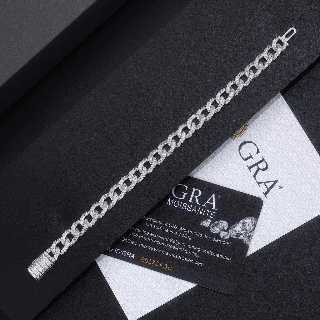 Moissanite, This Luxurious And Fashionable Light Luxury Jewelry Silver Bracelet Is Made Of S925 Silver Electroplated With Platinum NP Collection