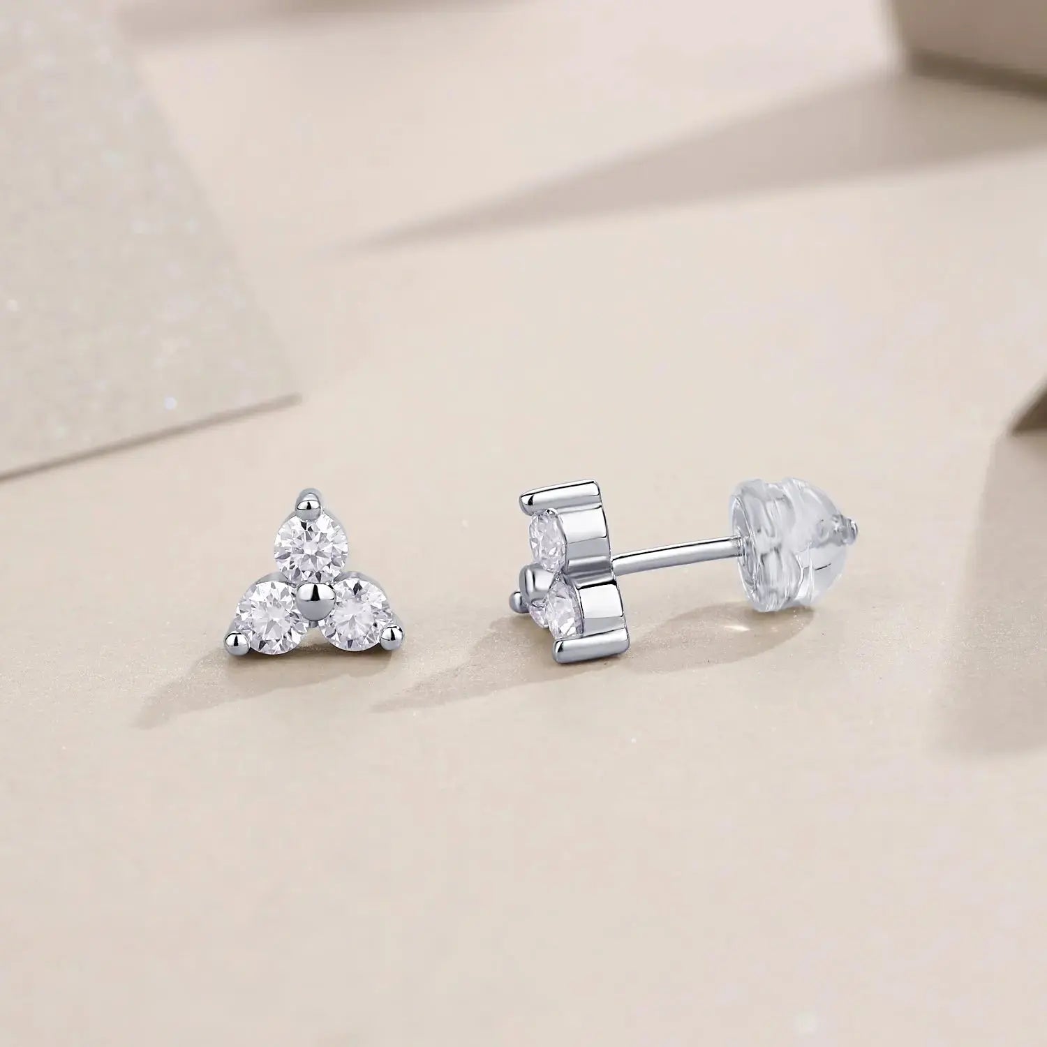 Moissanite Luxury & Fashionable Light Luxury Silver Stud Earrings – S925 Platinum Plated NP Collection