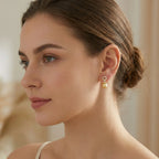 925 Sterling Silver Elegant South Sea Pearl Drop Earrings Featuring Shimmering CZ Accents and a Timeless Design