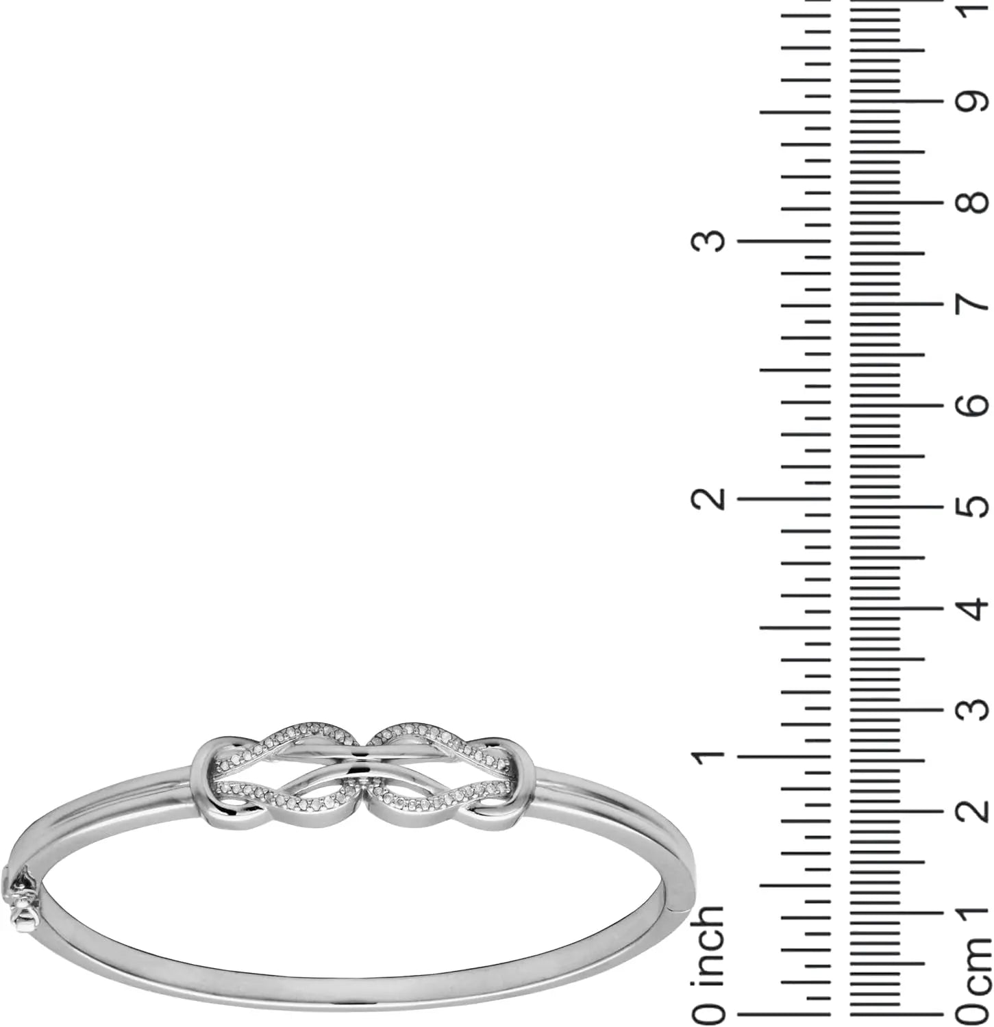 Sterling Silver Diamond Double Knot Bangle Bracelet, 7" (0.25 Cttw, J Color, I3 Clarity)