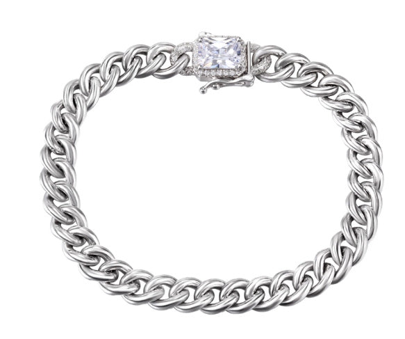S925 Sterling Silver Cuban Bracelet