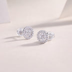 Silver Osmanthus - Moissanite S925 Sterling Silver And Platinum-plated Stud Earrings