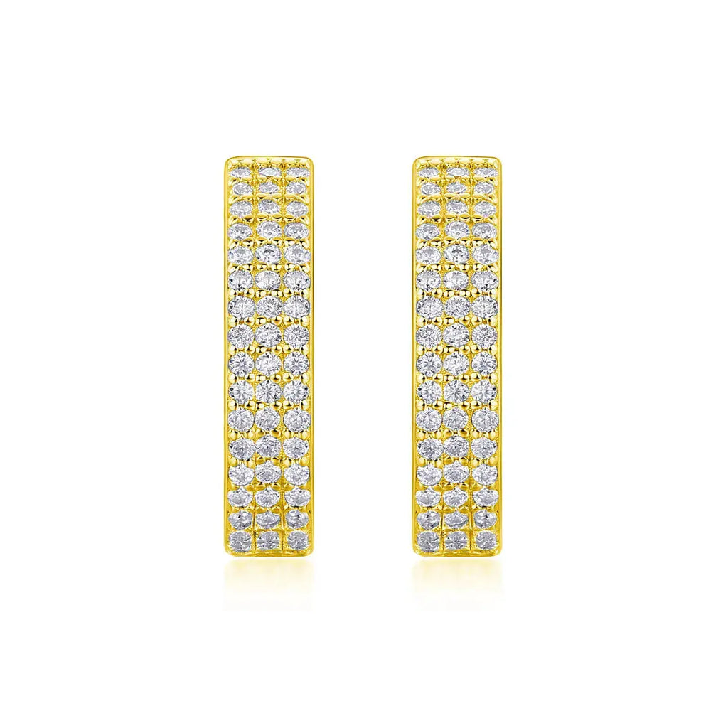Slow Pace - Top-quality Moissanite Luxury Fashion Light Luxury Jewelry Silver Stud Earrings S925 Silver Plated Platinum NP Collection