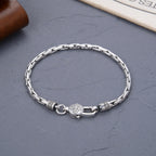 S925 Silver Textured Bamboo Men's Bracelet