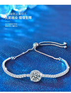 Sterling Silver Moissanite Starry Bracelet