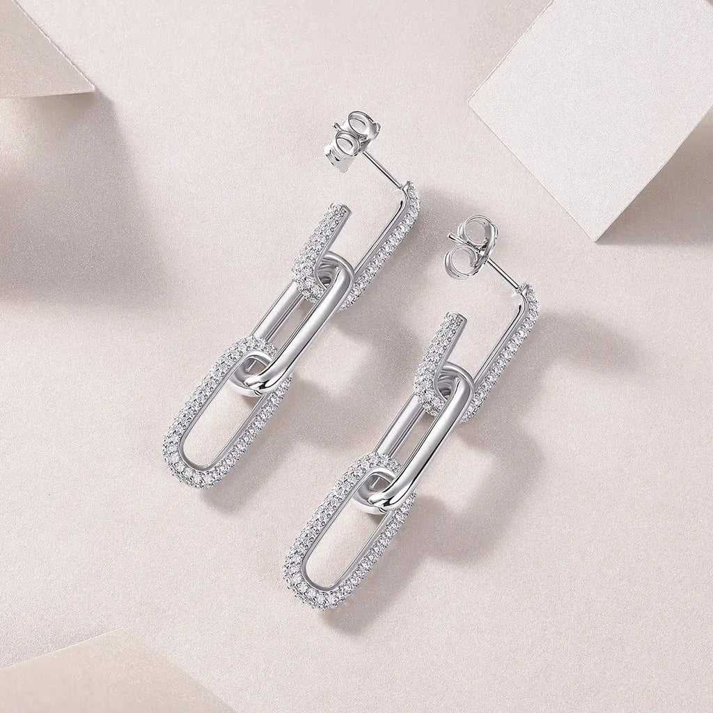 Moissanite Luxury and Fashionable Light Luxury Silver Stud Earrings – S925 Platinum Plated NP Collection