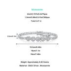 0.3-carat Luxury And Fashionable Light Luxury Trend Jewelry Silver Bracelet Set With Top-quality Moissanite, S925 Silver Electroplated Platinum NP Collection