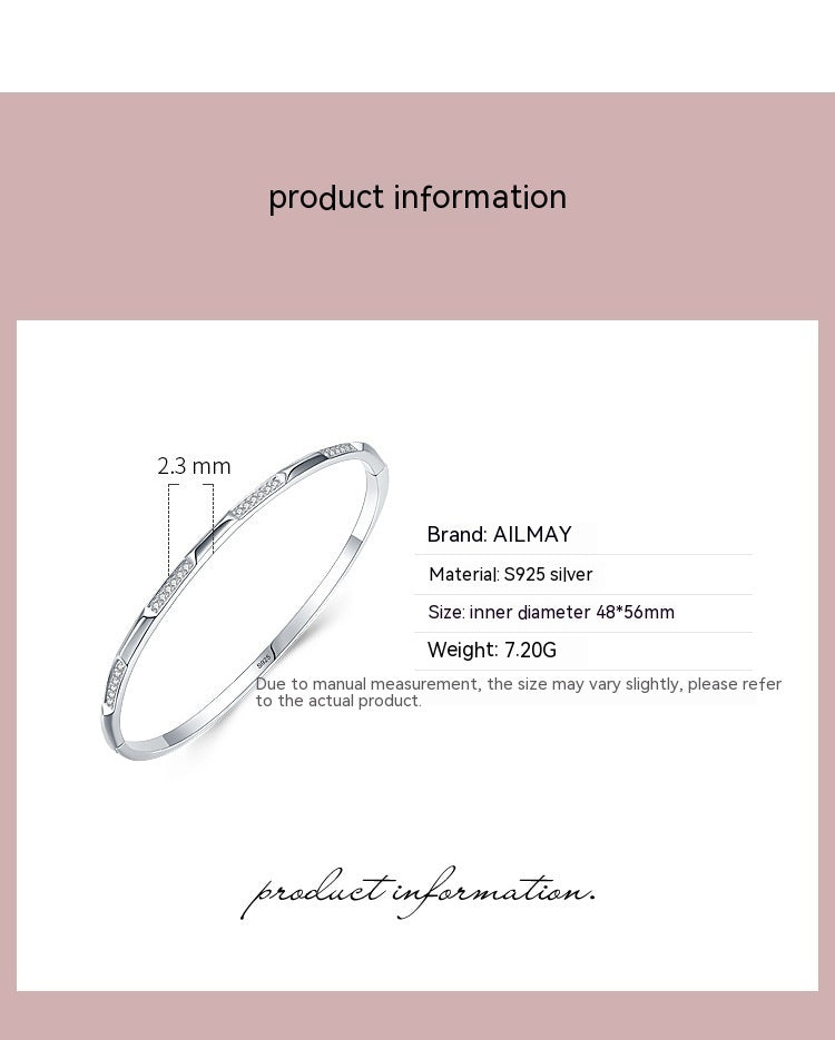 S925 Silver Bracelet Korean-style Micro-inlaid Bracelet Light Luxury