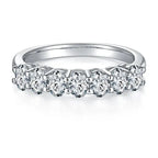A Luxurious And Fashionable Light Luxury Jewelry Silver Ring Set With Top-quality Moissanite, S925 Silver Plated With Platinum NP Collection
